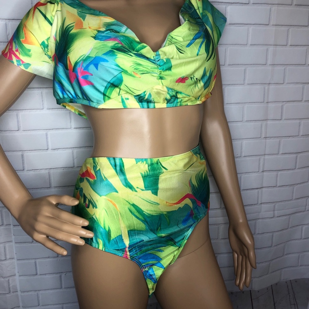Tropical Print Bikini Set